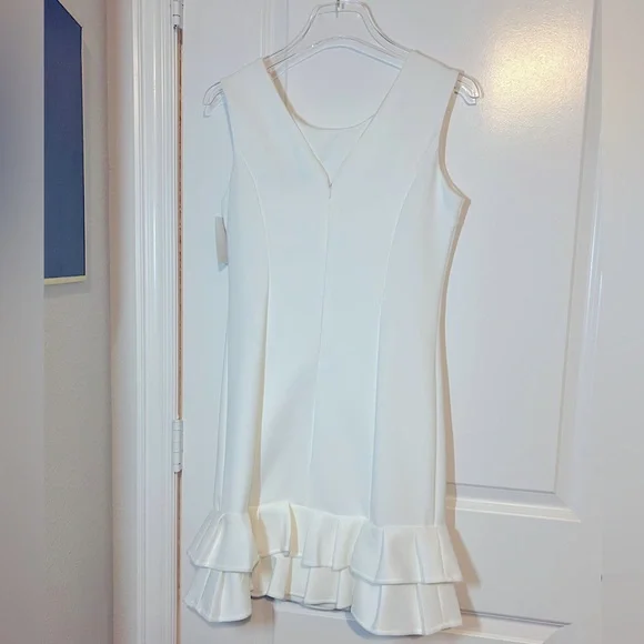 WHITE RUFFLE HEM DRESS - Picture 3 of 3